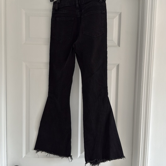 RACHEL ROY Crop Flare Silver Studded Black Denim Pants 25 - Picture 8 of 9